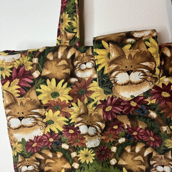 Vintage Cute Cartoon Cat Face Shoulder Bag Purse 90s 2000s Handmade? - Picture 3 of 6